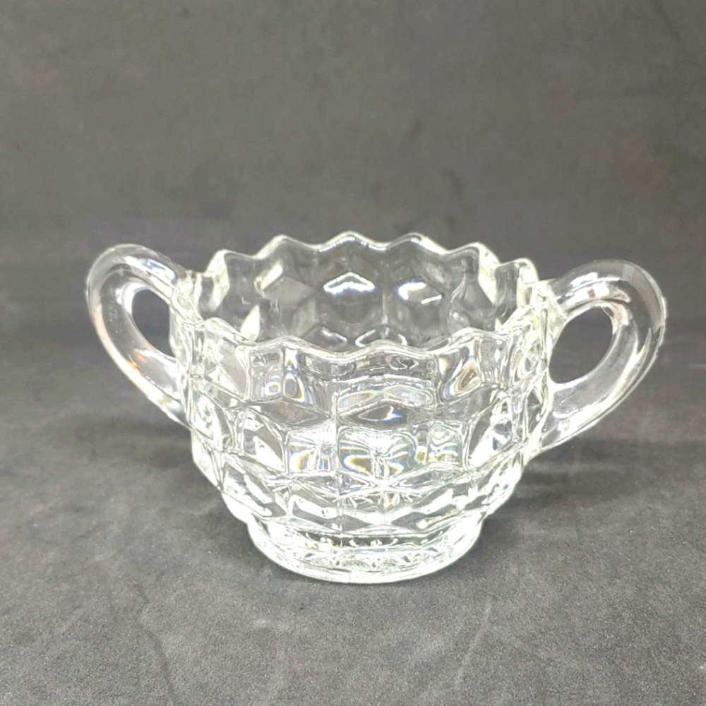 Vintage Fostoria American Handled Open Sugar Bowl